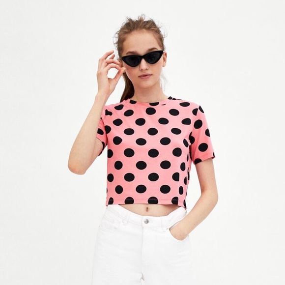 Zara Printed Cropped T-Shirt - Picture 2 of 5